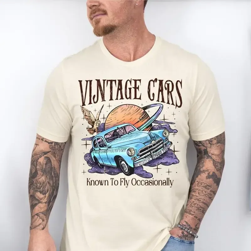Flying Car T Shirt Vintage Style Get In Loser We're Going Bookish Magical Adventure Known To Fly Cars Squad