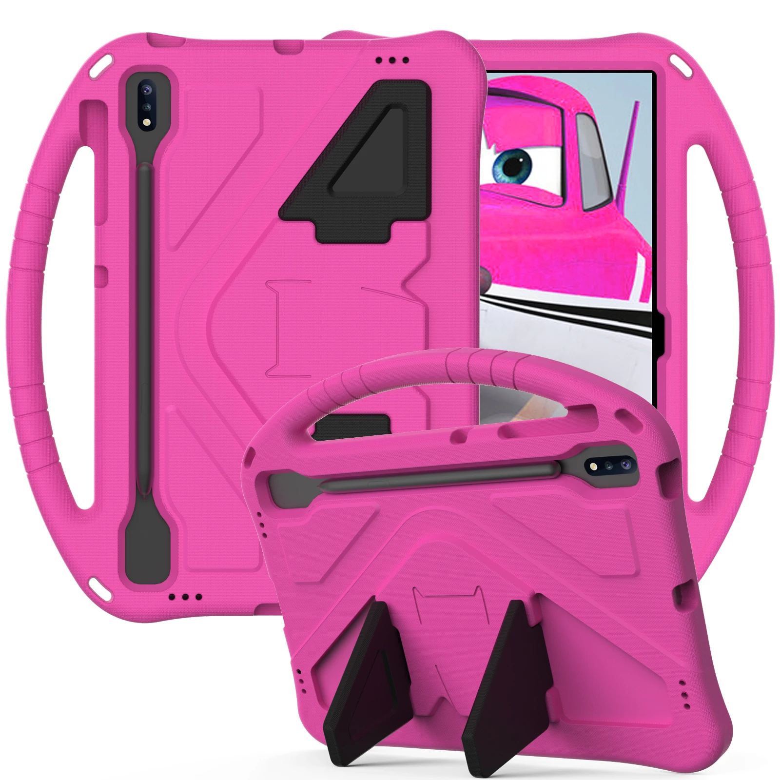 Kids EVA Stand Case For Samsung Galaxy Tab S7 FE SM-T730 T736 2021 S7 Plus SM-T970 T975 T976 12.4 S8 Plus SM-X800 X806 Cover #S