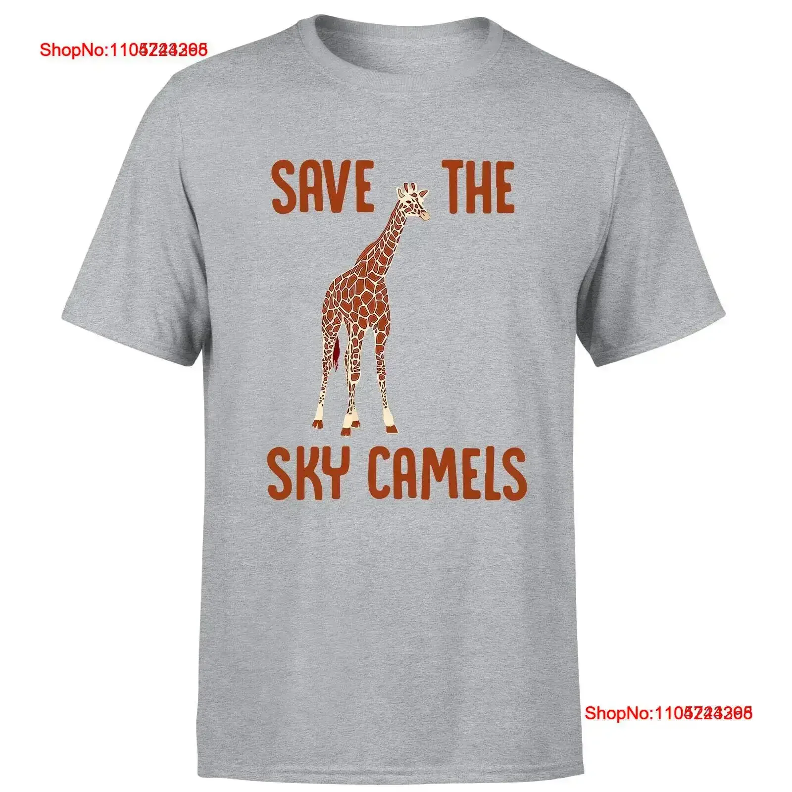 Save The Sky Camels Mens T Shirt Funny Animal Giraffe Top vintage Washed Stylish Versatile Breathable For Everyday Wear