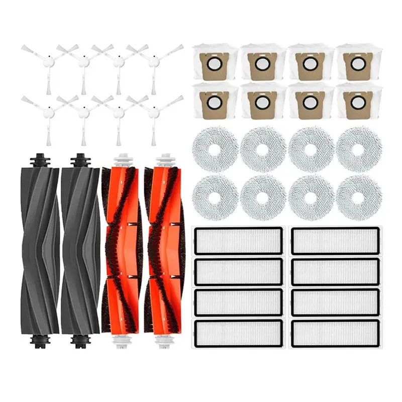 

Запчасти A38T для Xiaomi Mijia Omni 1S B101CN, Dreame L10S Ultra: основная и боковые щетки, HEPA-фильтр, мешок для сбора пыли, насадка для влажной уборки