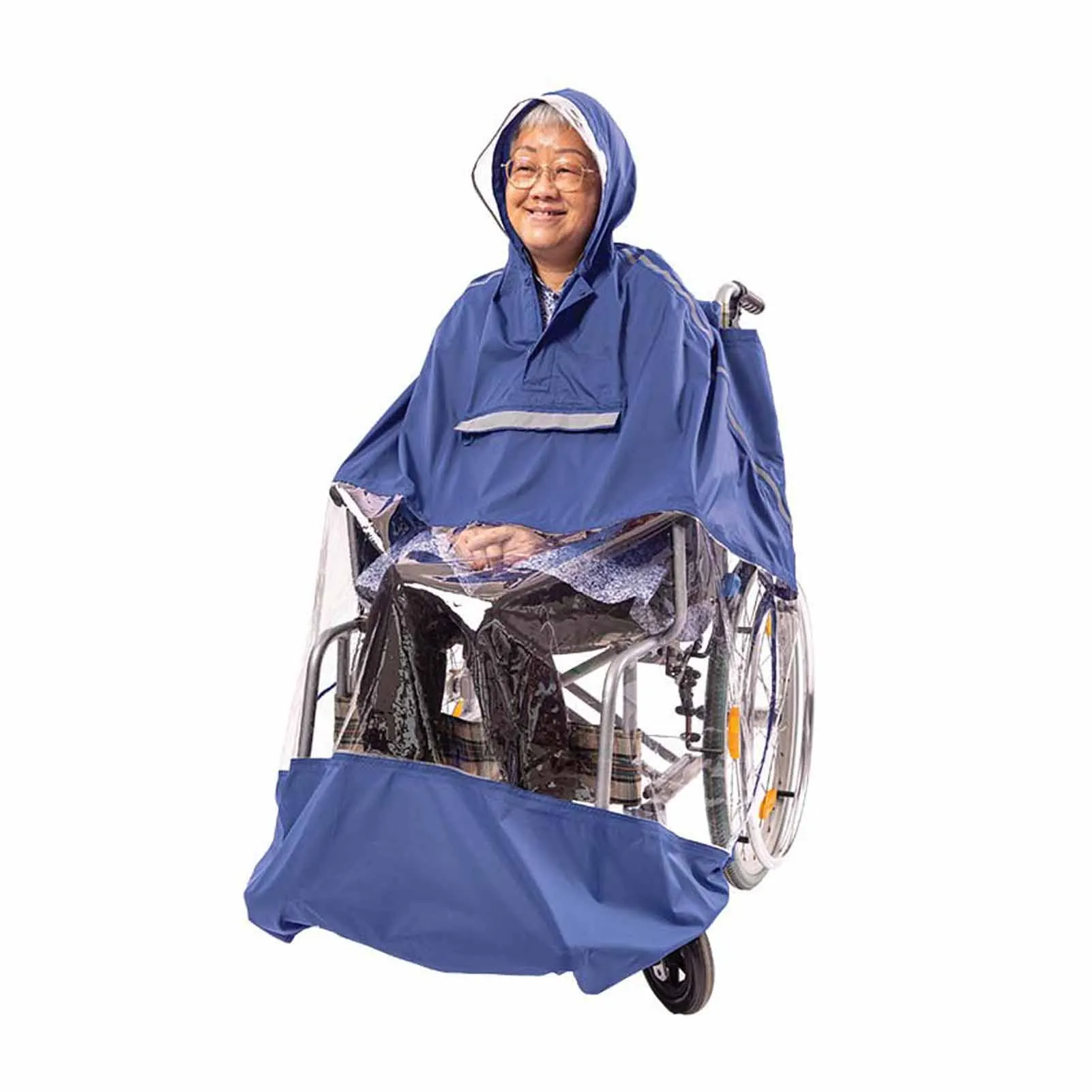 

Transparent Poncho Days Hooded Reflective Material is to Elderly S