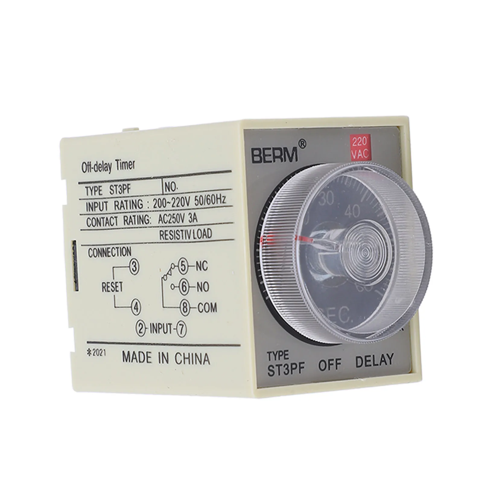 AC200‑ ST3PF BERM Power Off Delay Relay Knob Control Timing Timer High Accuracy