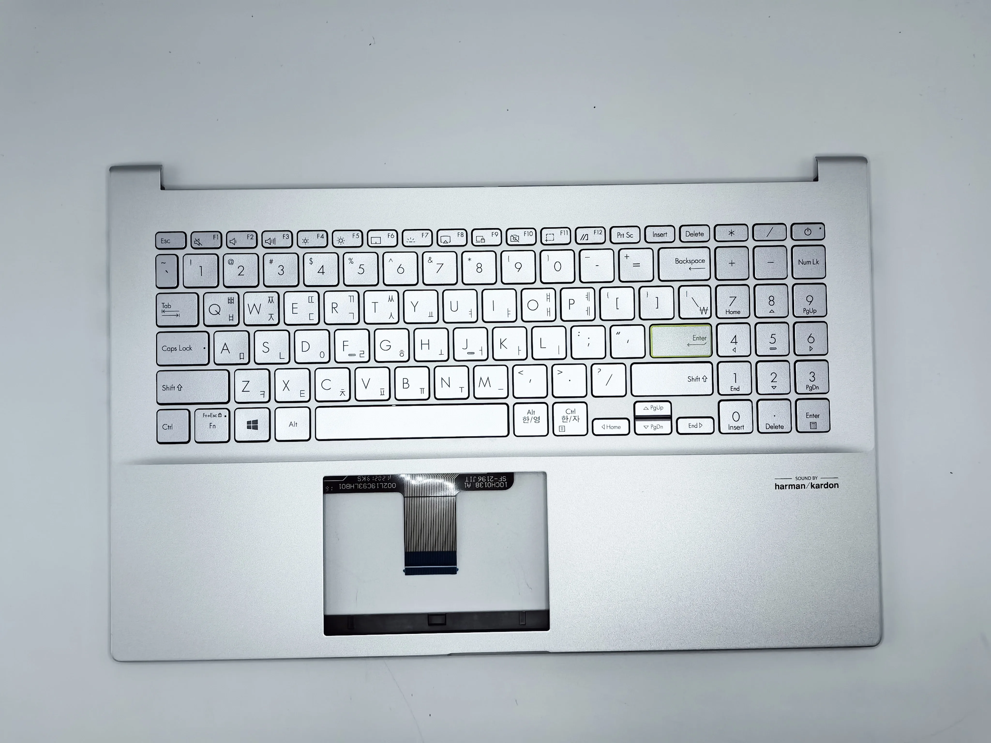 Imagem -02 - Capa Superior do Teclado Coreano para Asus Palmrest Retroiluminação Prateada Vivobook S15 S533 15x X521 X521f X521fl S5600 2023 Novo