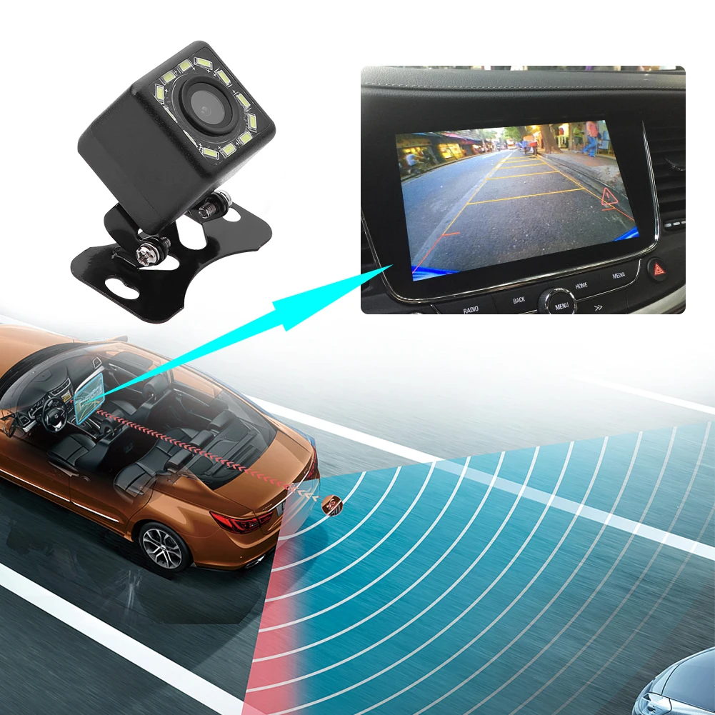 Car Rear View Camera Universal 4 8 12 LED Night Vision Parking Reverse Camera CCD Image Sensor with Wide Viewing Angle