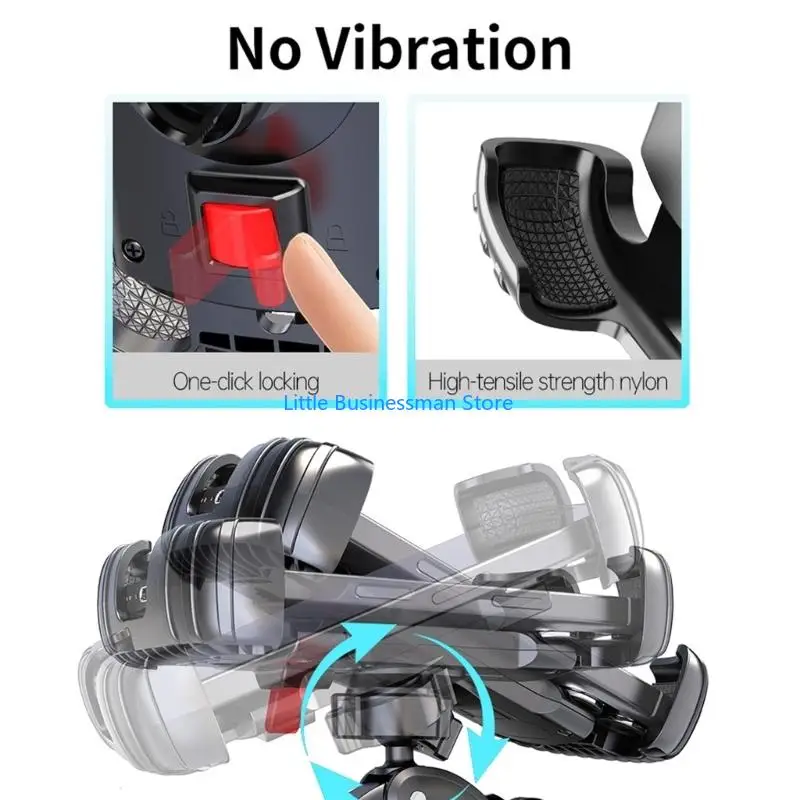 Verstellbarer Smartphone-Halter, wasserdicht und stoßfest, für Fahrrad-Auto-Lenker M76A – Detail 2