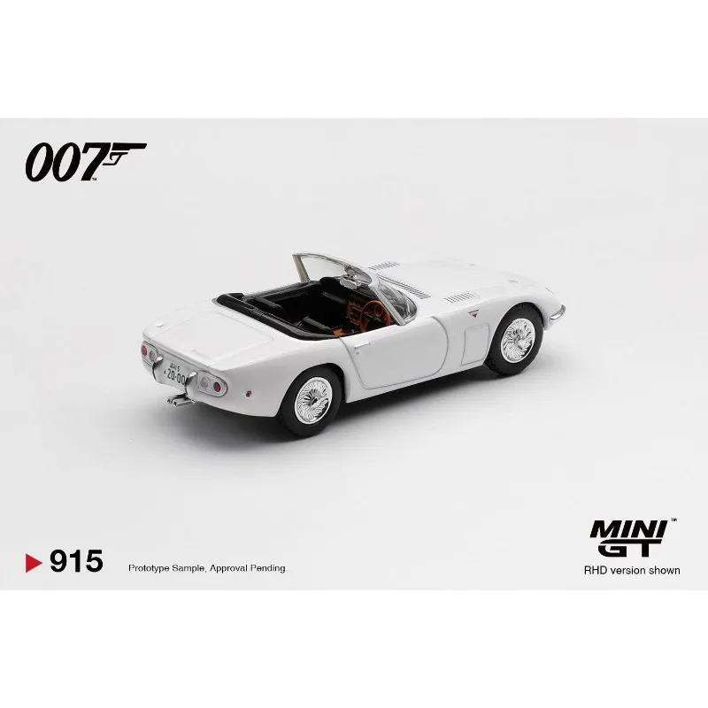 MINIGT 1:64 # 915 Toyota 2000GT 007 series Thunder Valley alloy car model, simulation static ornament, adult collectible.
