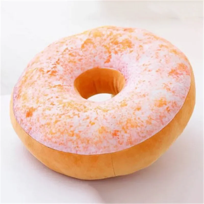 1Pcs Xmas 40cm Sofa Decorative Cute Simulation Cushion Soft Plush Pillow Without Stuffed Seat Pad  Donut Foods Cushion Case Toys