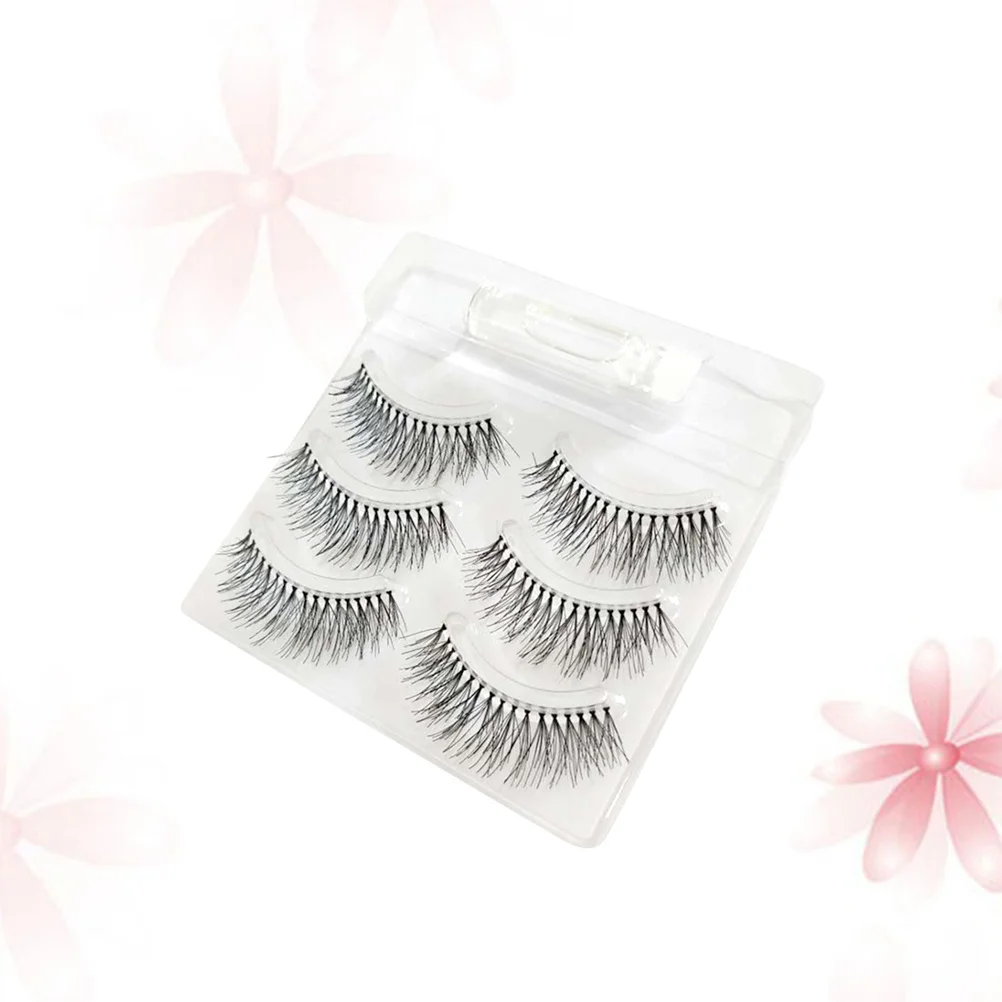 

3Pair Long Thick False Eyelashes Natural Cross Nude Makeup Fake Lashes for Party Daily Makeup Fake Eyelash Natural Eyelashes