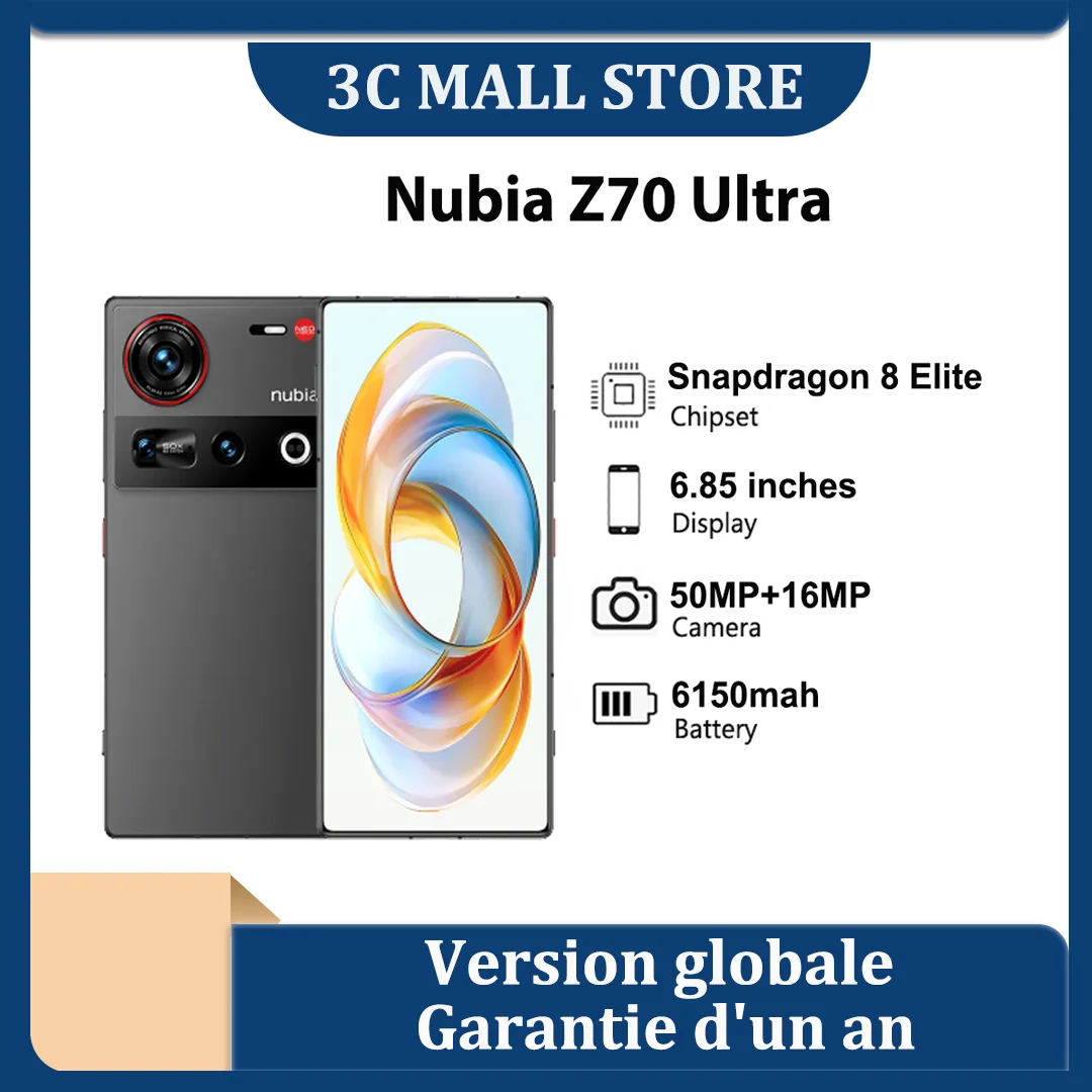 New Original Global Version Nubia Z70 Ultra NX733J Snapdragon 8 Elite 1.5K HD Display 35mm Lens IP69 NFC NUBIA