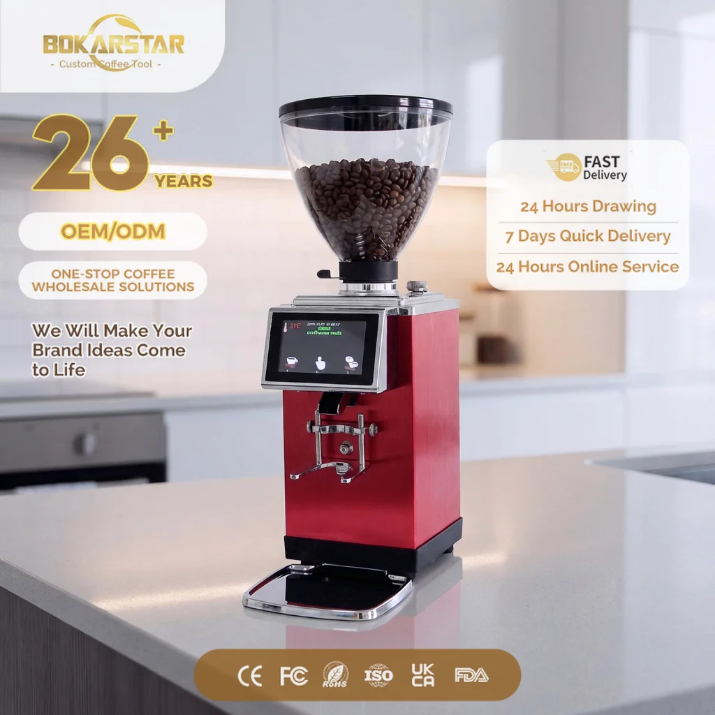 

K90 Professional Automatic Electric Coffee Grinders Mill Led Display Burr Stainless 83mm Digital Coffee Maker Grinder Machine