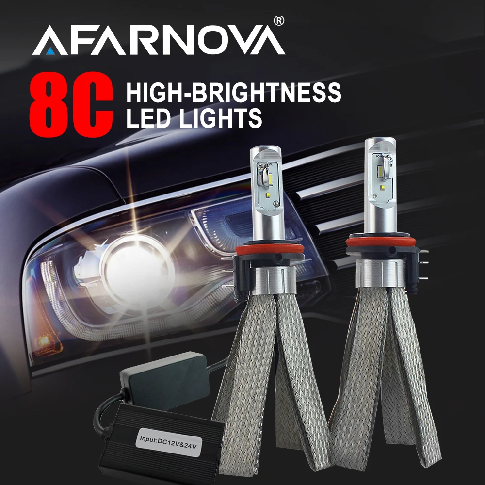 

Afarnova H7 Led Canbus H4 H15 H11 D1S D2S H8 6000K белый луч 9006 H11 Светодиодная лампа для фар без ошибок автостайлинг фара