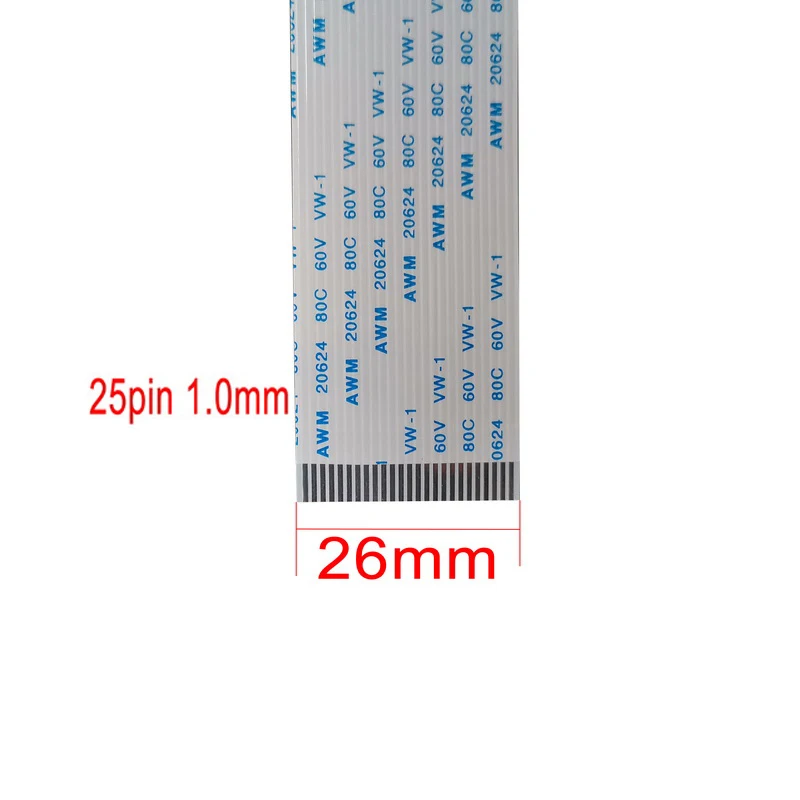 25Pin 1mm Pitch FFC FPC AWM 20624 80C 60V VW-1 A B Type Flat Flexible Cable 100mm 150mm 200mm 250mm 300mm connector