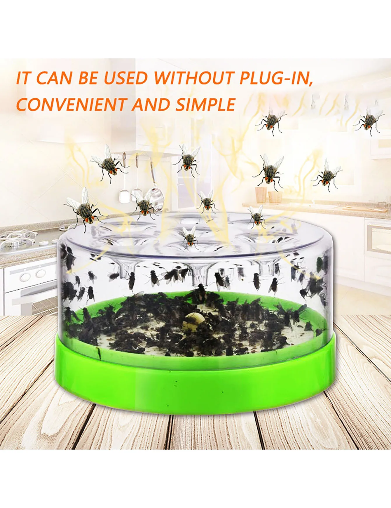Non Toxic and Reusable Flying Insect Trap, Equipped with Three Packs of Bait, Suitable for Household Garden Traps