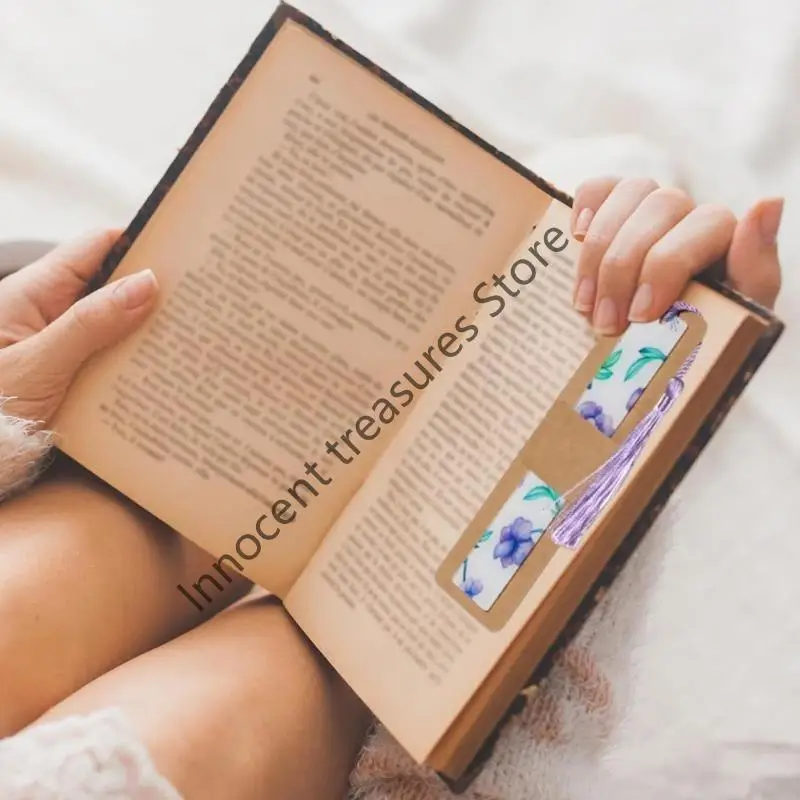 مجموعة 3XUA مكونة من 50 غطاء إشارات مرجعية فارغة حامل أكمام الإشارات المرجعية للطلاب