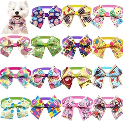50/100pcs Easter Dog Bow Ties Rabbit Pattern Dog Grooming Pet Cat Dog Bowties Neckties Pet Supplies Pet Bowtie Supplies