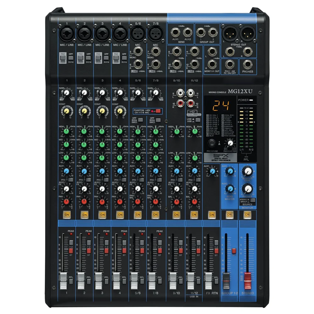 MG12XU 12 channel Mixer with USB and digital Effects dynamics sounding control 3 band EQ