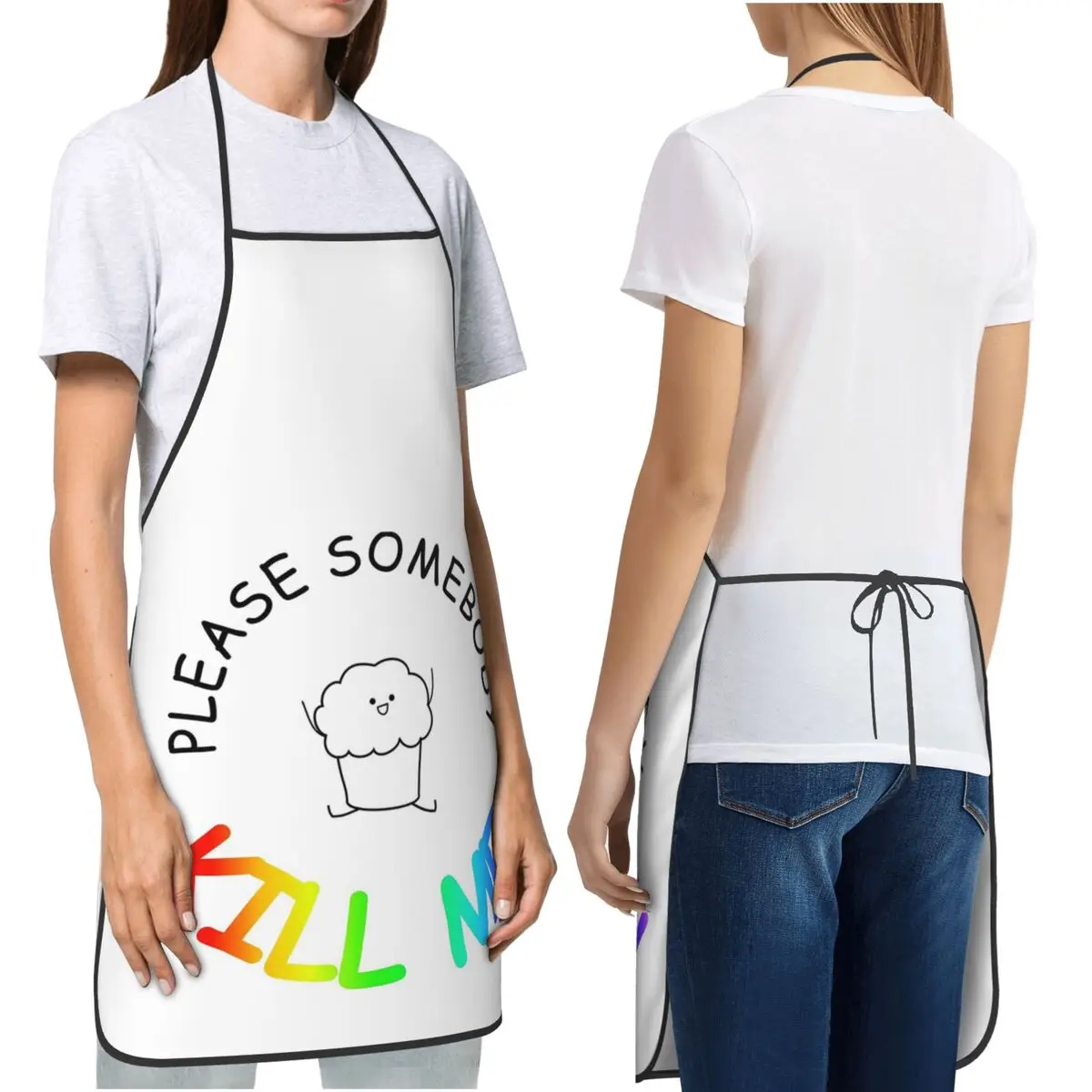 It Is Muffin Time Apron Chef Cooking Baking Tablier Bib Kitchen Cleaning Pinafore for Women Men Gardening