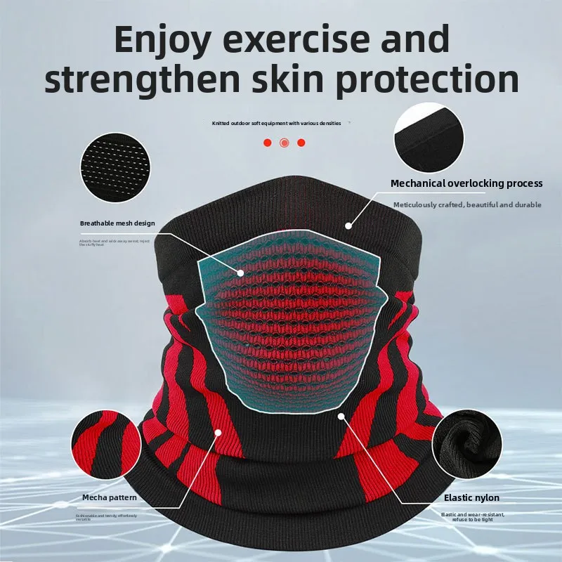 All‑Season Stretch Breathable Ear‑Loop Cycling Visor Neck Gaiter Thick Thermal Ear‑Neck Warmer Windproof Outdoor Rider Face Mask