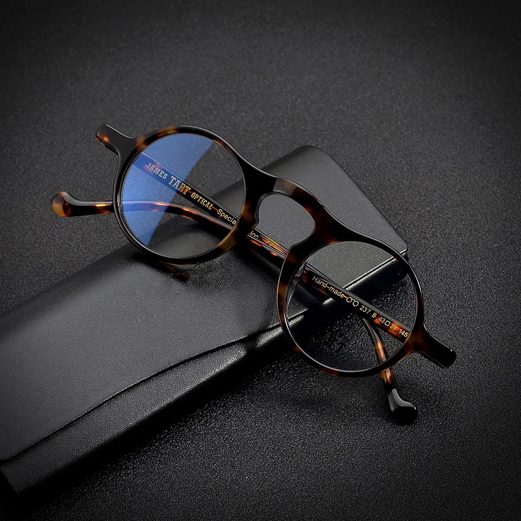Acetate Round Reading Glasses Men Vintage Optical Myopia Prescription Eyeglasses for Man High Quality Anti Blue Light Spectacles