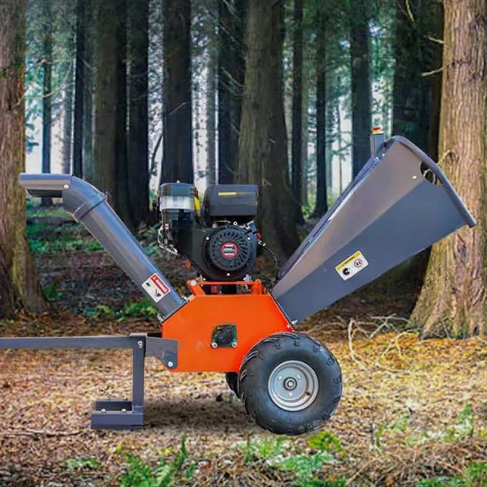 Garden Wood Chipper Shredder Blade Crusher Machine with Engine High Output Mobile for Wood Branch Leaf Processing