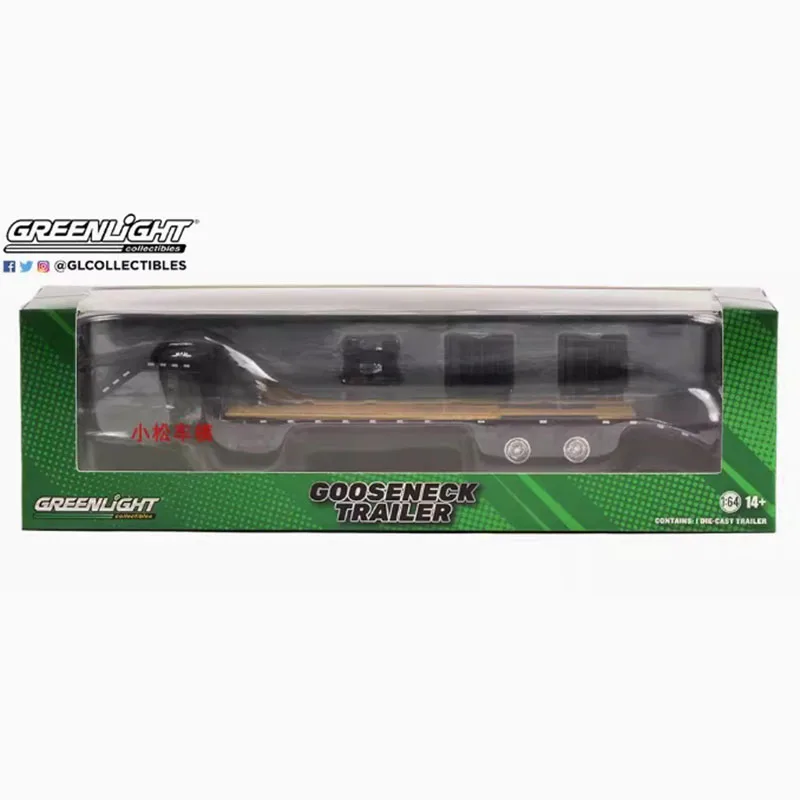 GreenLight 1:64 Scale Gooseneck Trailer Black Alloy Car Model Collectible Decoration Display Boy Gift Toys