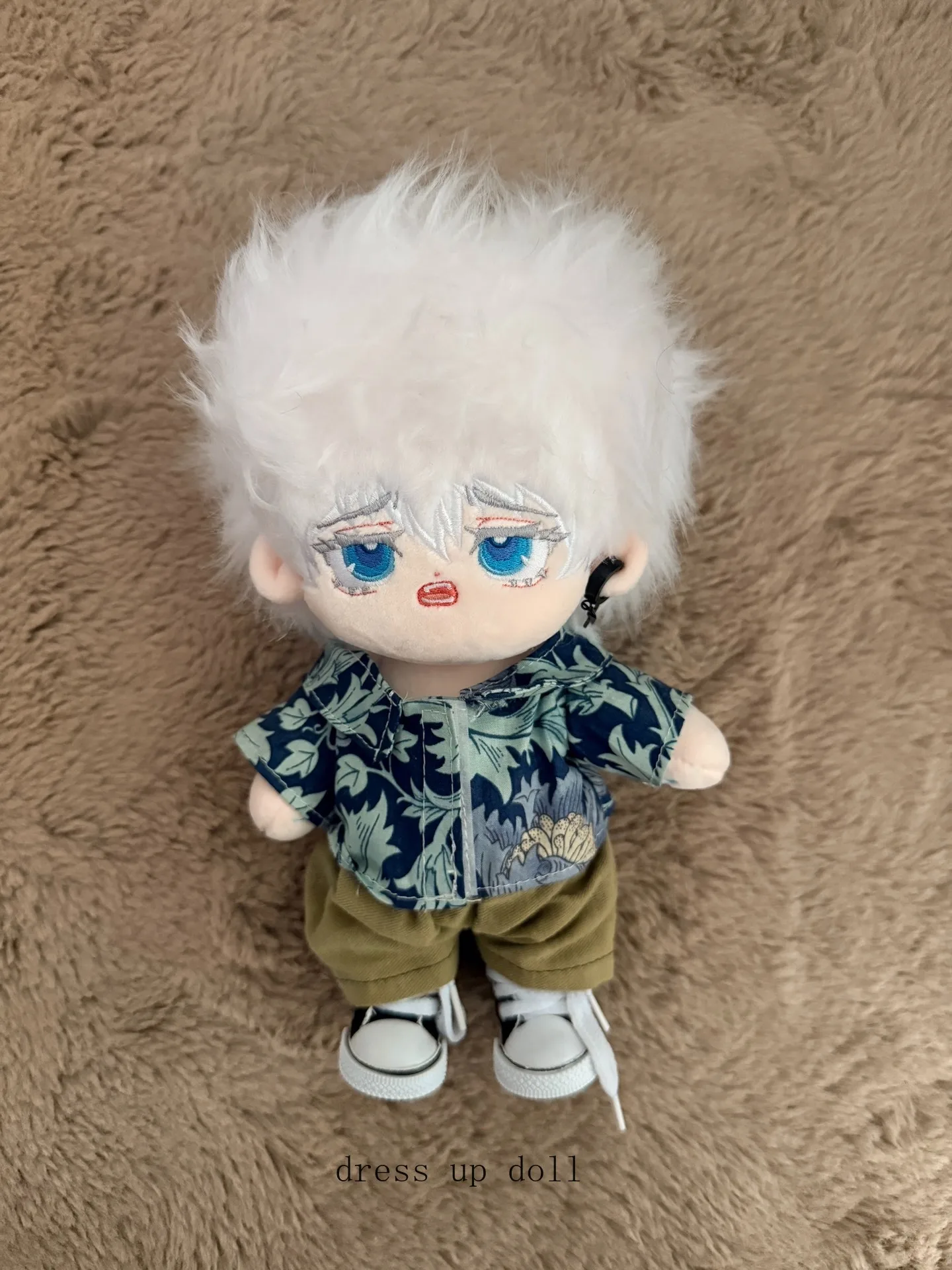 Anime Gojo Satoru 20cm Kawaii  Handsome Boy Cotton Doll Change Clothes Plush Toys Cartoon Figures Body Plushies Gift