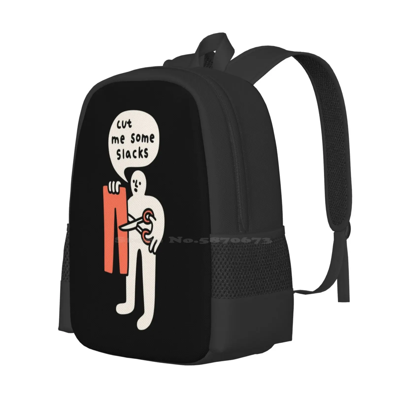 Cut Me Some Slacks Pattern Design Laptop Travel School Bags Funny Cute Slacks Cut Me Some Slack Humor Doodle Silly Punny