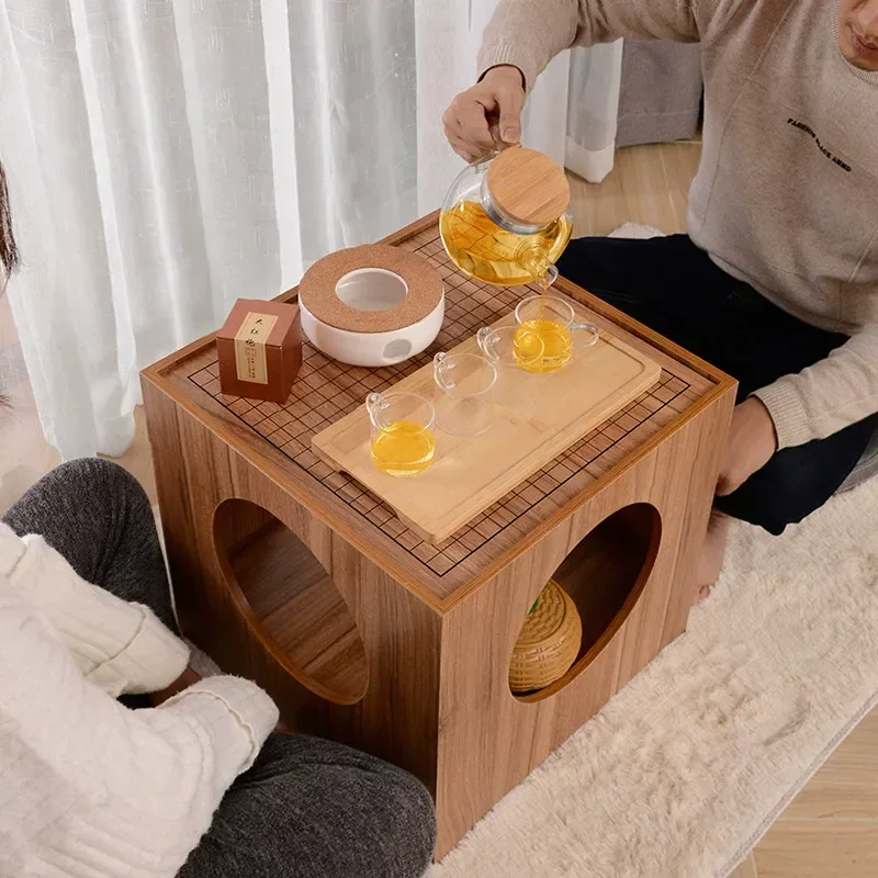 Japanese Style Low Coffee Table Small Bay Window Tatami Table Creative Multi-functional Sitting Desk for Go Chess and Tea