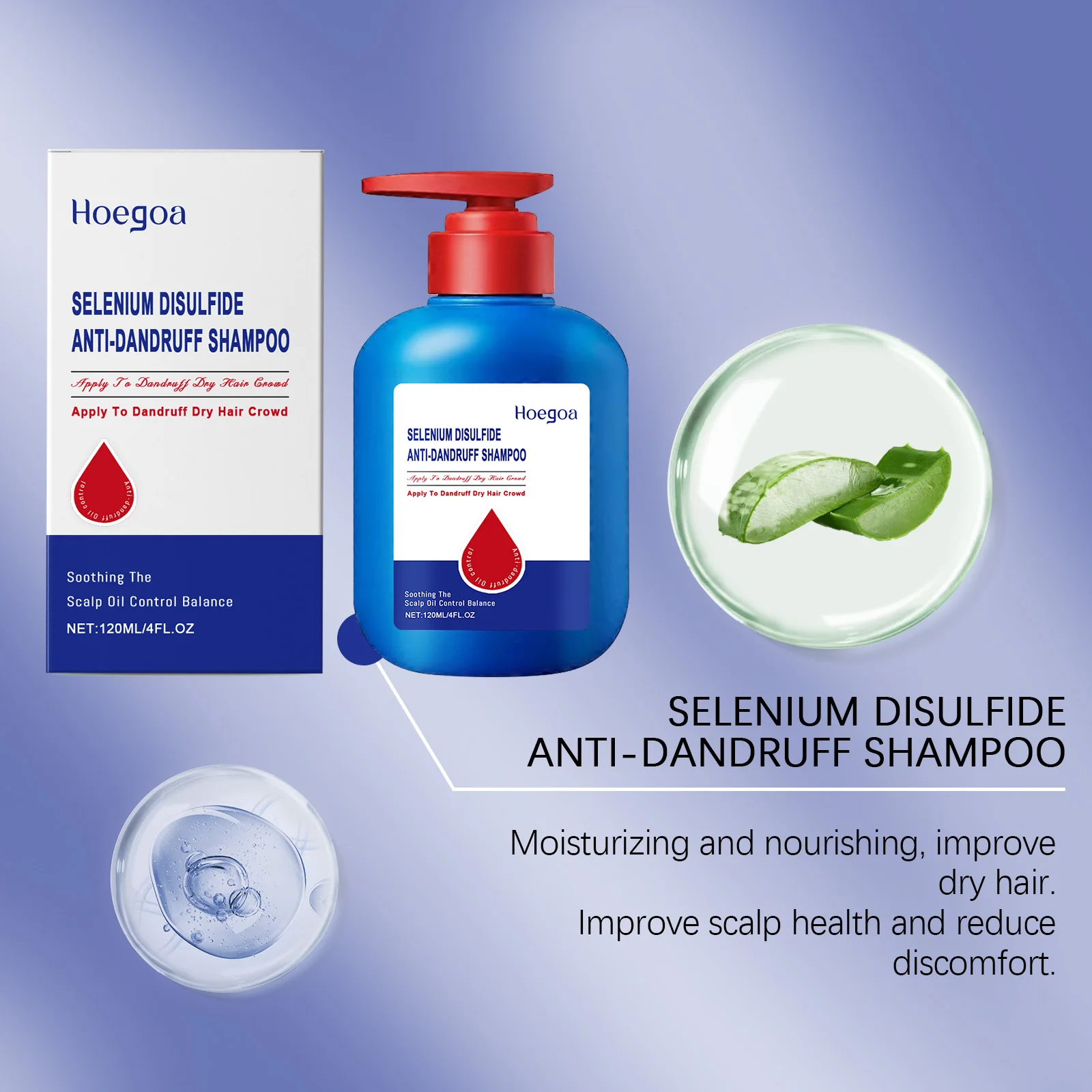 Selenium Sulfide Hair Shampoo Deep Cleansing Scalp Remove Dandruff Refreshing Strengthen Hair Roots Smoothing Soften Shiny Hair view 4
