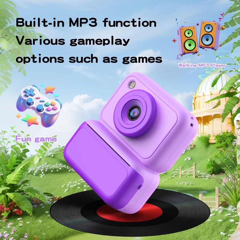 Mini câmera colorida infantil, câmera portátil, pode tirar fotos e vídeos, fotos imprimíveis, brinquedos, presentes de feriado, y350