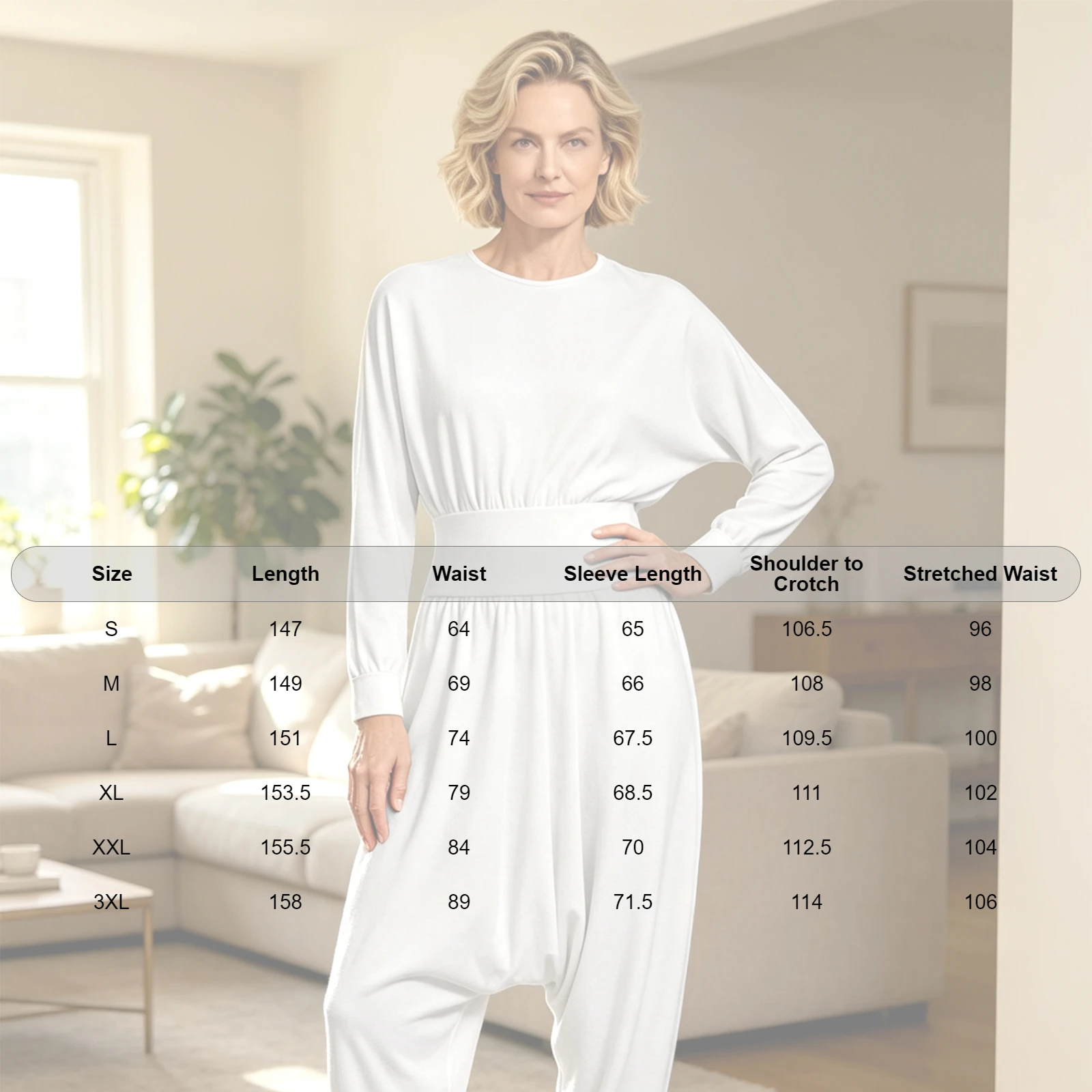 Women Adaptive Jumpsuit Nursing Homewear Baggy Long Sleeve Elastic Waist Bodysuit for Casual Daily Life Special Needs Pajamas view 6