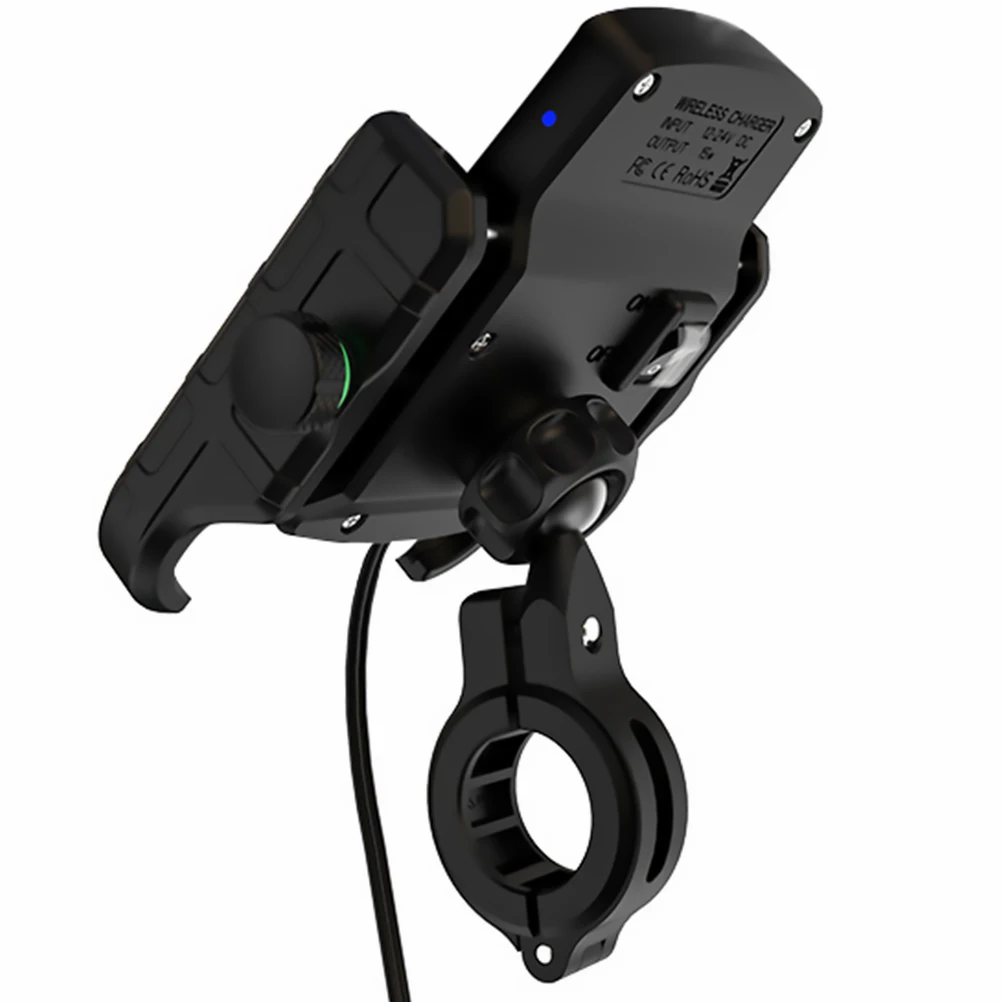 

15W High Power Wireless Charging Motorcycle Phone Mount Waterproof Universal Cellphone Holder For Bike Atv Snowmobile 3.5-6.5