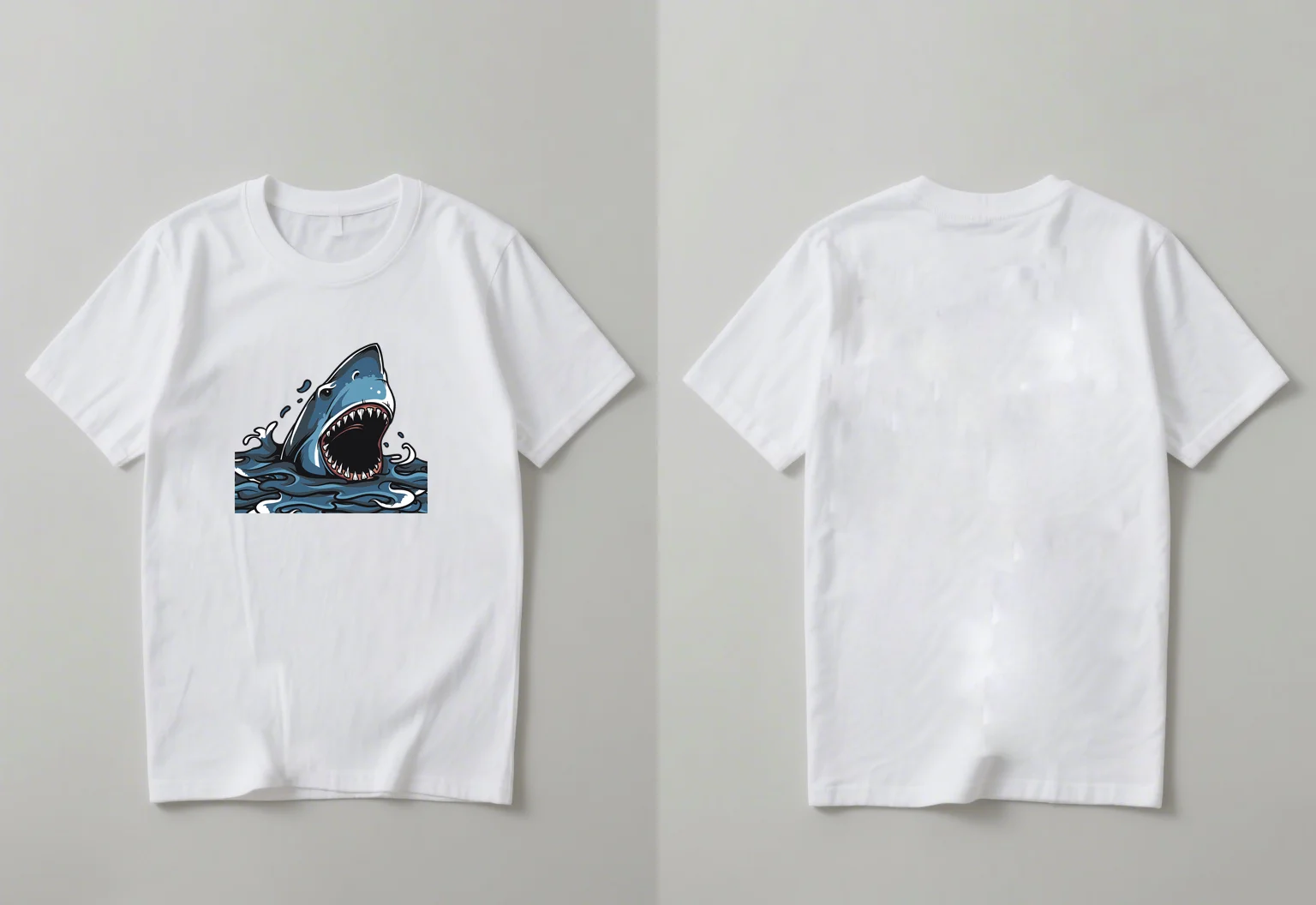 

2025 Повседневная мода с короткими рукавами с принтом акулы, подходящая для мужчин и женщин.