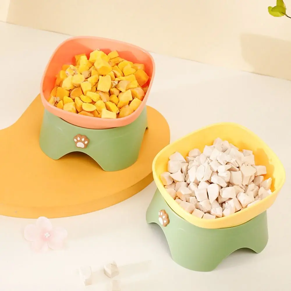 

Durable Raised Design Tilted Cat Bowl Multifunctional Portable Pet Bowl Anti Spill Puppy Food Bowl Daily Feeding