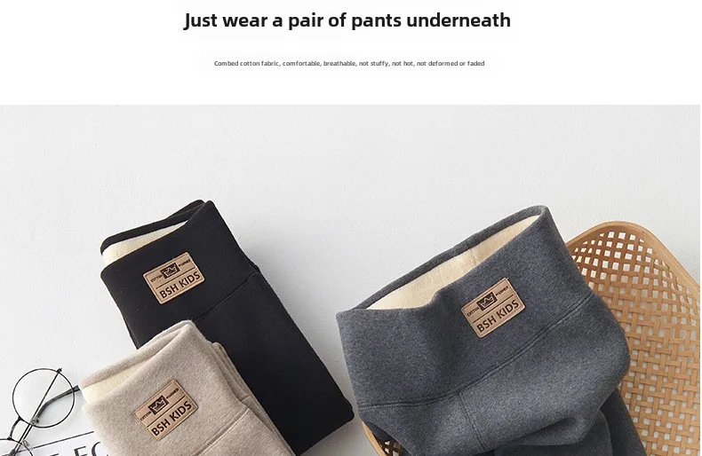 Winter-Kinder-Baumwollhose mit Fleece-Futter, verdickte Oberbekleidung für mittlere bis große Kinder, warme integrierte Samthose für Mädchen – Detail 12