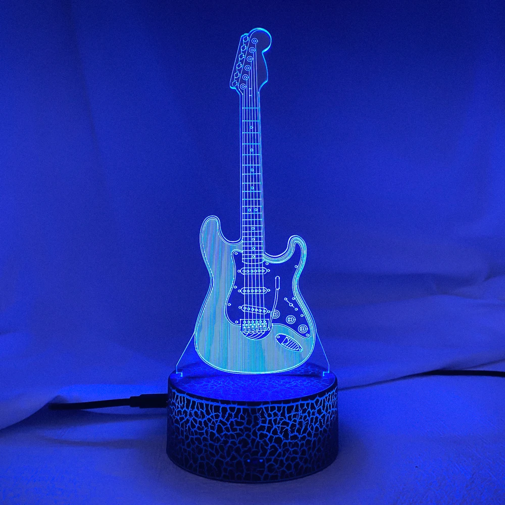 Acrylic Table Lamp Touch Remote Control 3D Bass Guitar Violin Home Room Decor Led Lights Lamp Creative Night Lights Holiday Gift