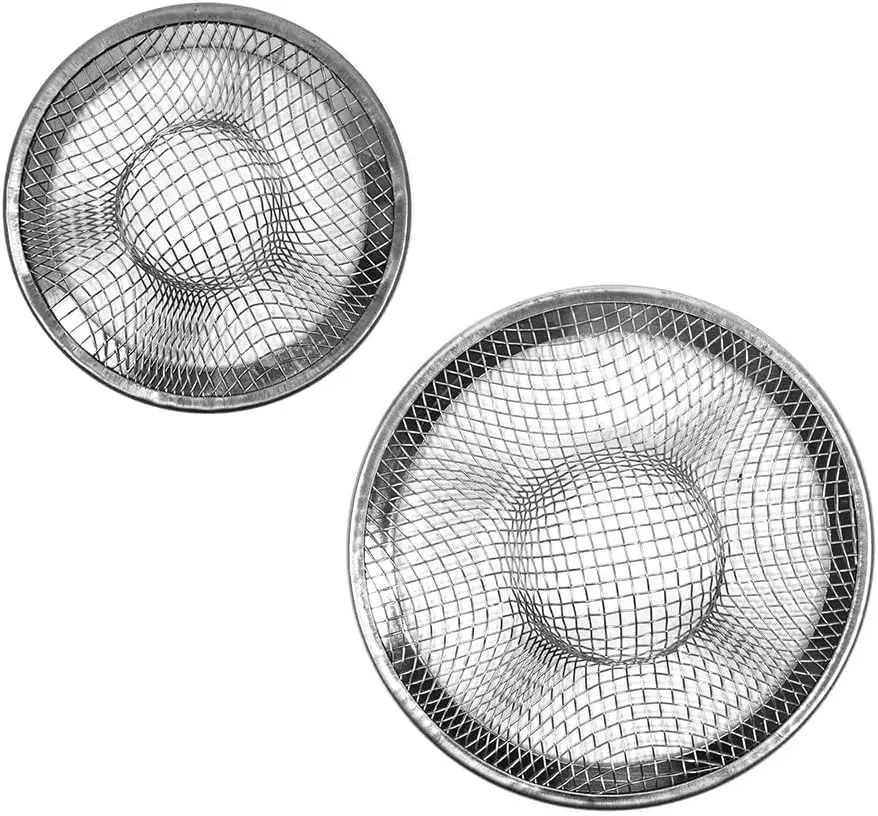 

Gurus Stainless Steel Metal Kitchen Sink Basin 2pc Filter Set Strainer Stopper Bath Tub Hair Catcher Drainer