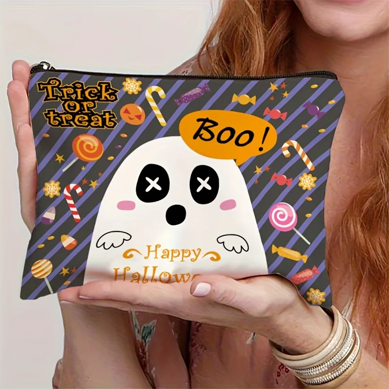Halloween Candy Storage Bag, Spooky Design - Durable Polyester Reusable Tote Bag for Candy, Party Decorations, Elf Patterns - Ma