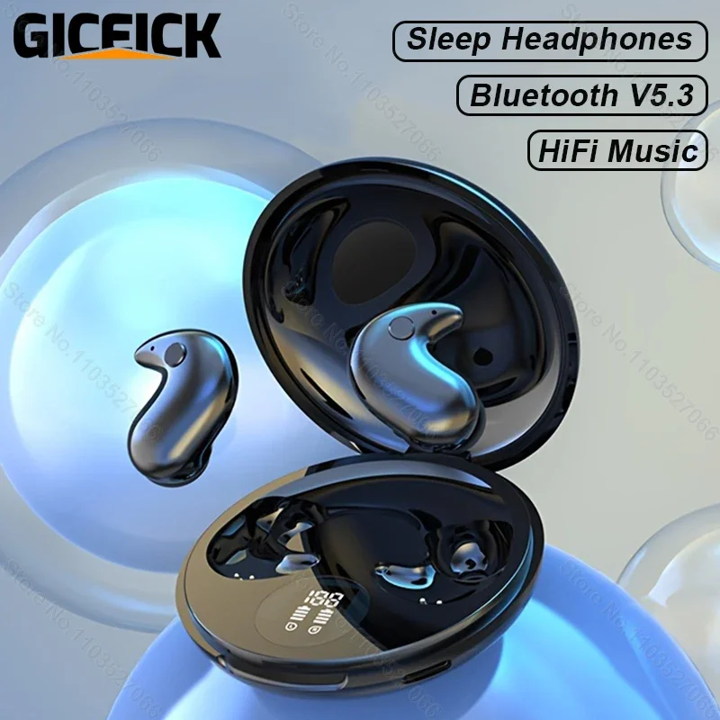 

Sleep Wireless Headphones Bluetooth Headset Ultra-thin Mini Earphones TWS LED Display Waterproof Noise Reduction Sports Earbuds