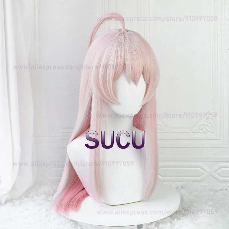 Peruca Cosplay Anime Mahiro, Perucas Gradiente Rosa, Resistente ao Calor, Cabelo Sintético, 70cm de Comprimento, Qualidade