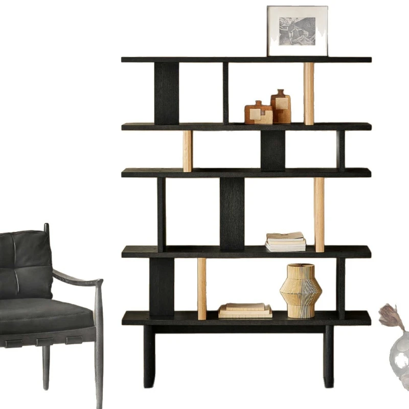 

Italian minimalist Dona solid wood reading bookshelf floor-to-ceiling integrated wall-to-wall bookcase