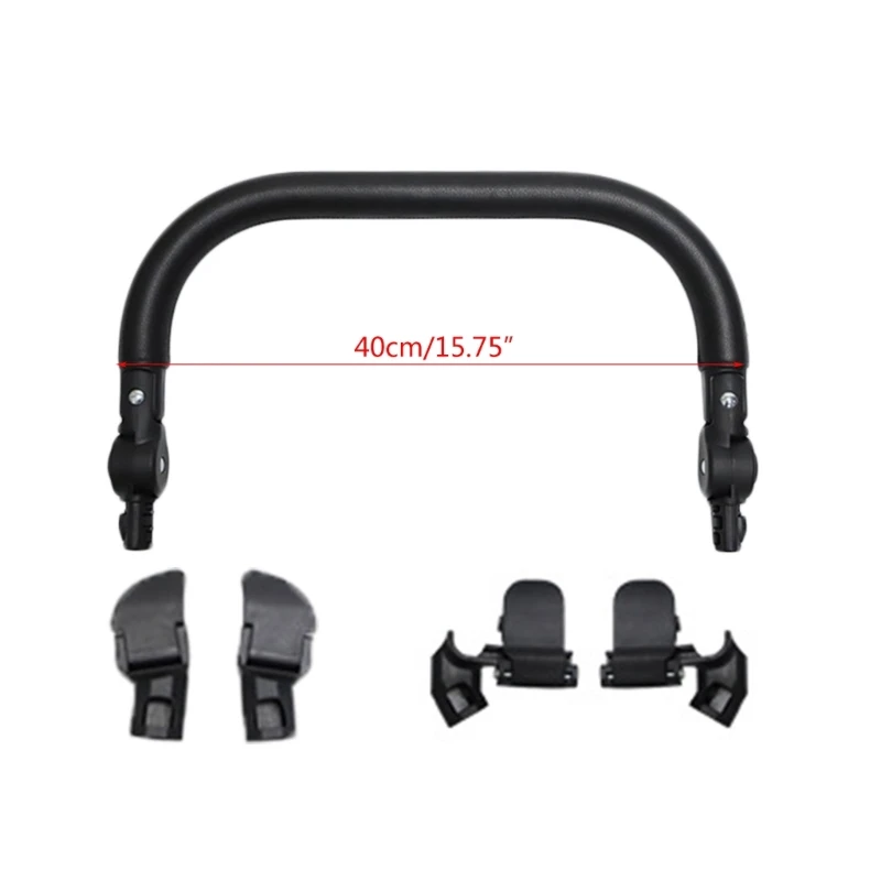 Black Bumper Bar for Infant Pushchair Adjust-able Stroller Buckle Handlebar