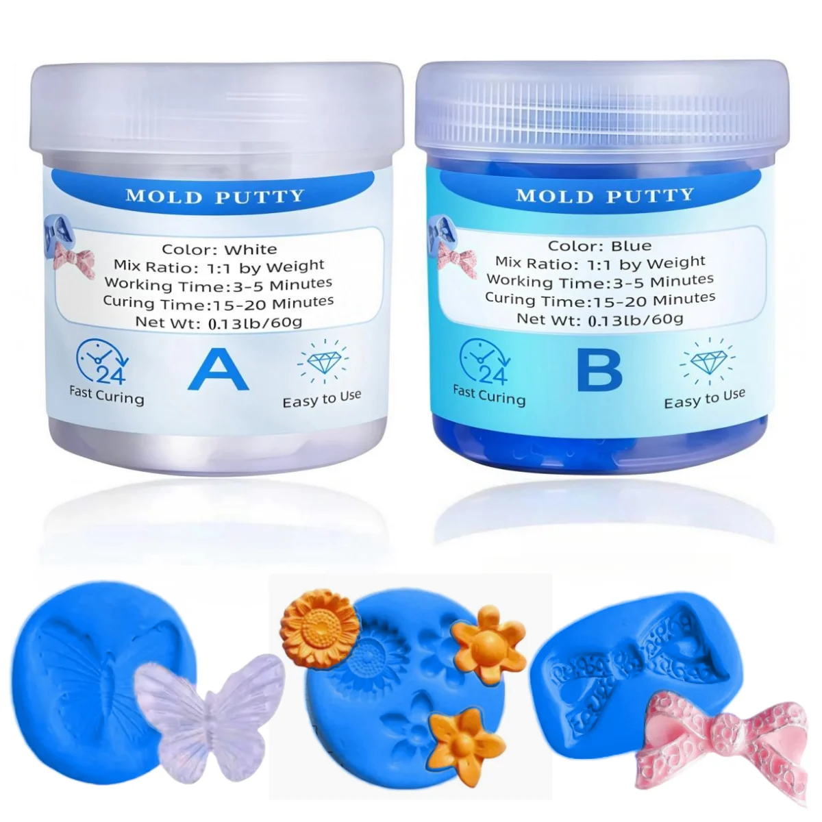 Silicone Mold Making Kit for Resin Casting  Easy Mix 1:1 Ratio DIY Crafts, Coasters, Gaskets, Seals, 3D Printing 0.26lb