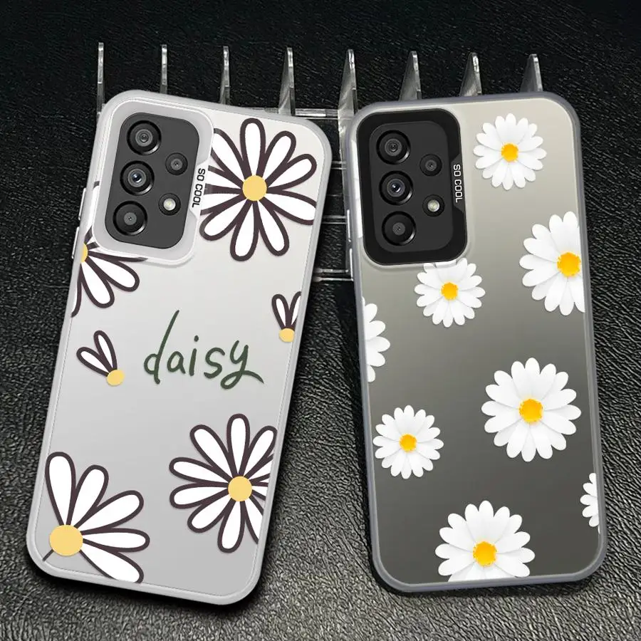 Phone Cover Case for Samsung Galaxy A36 A24 A25 A32 A34 A35 A15 A16 A17 A37 A12 A26 A31 A57 A23 A13 A14 Minimalist Daisy