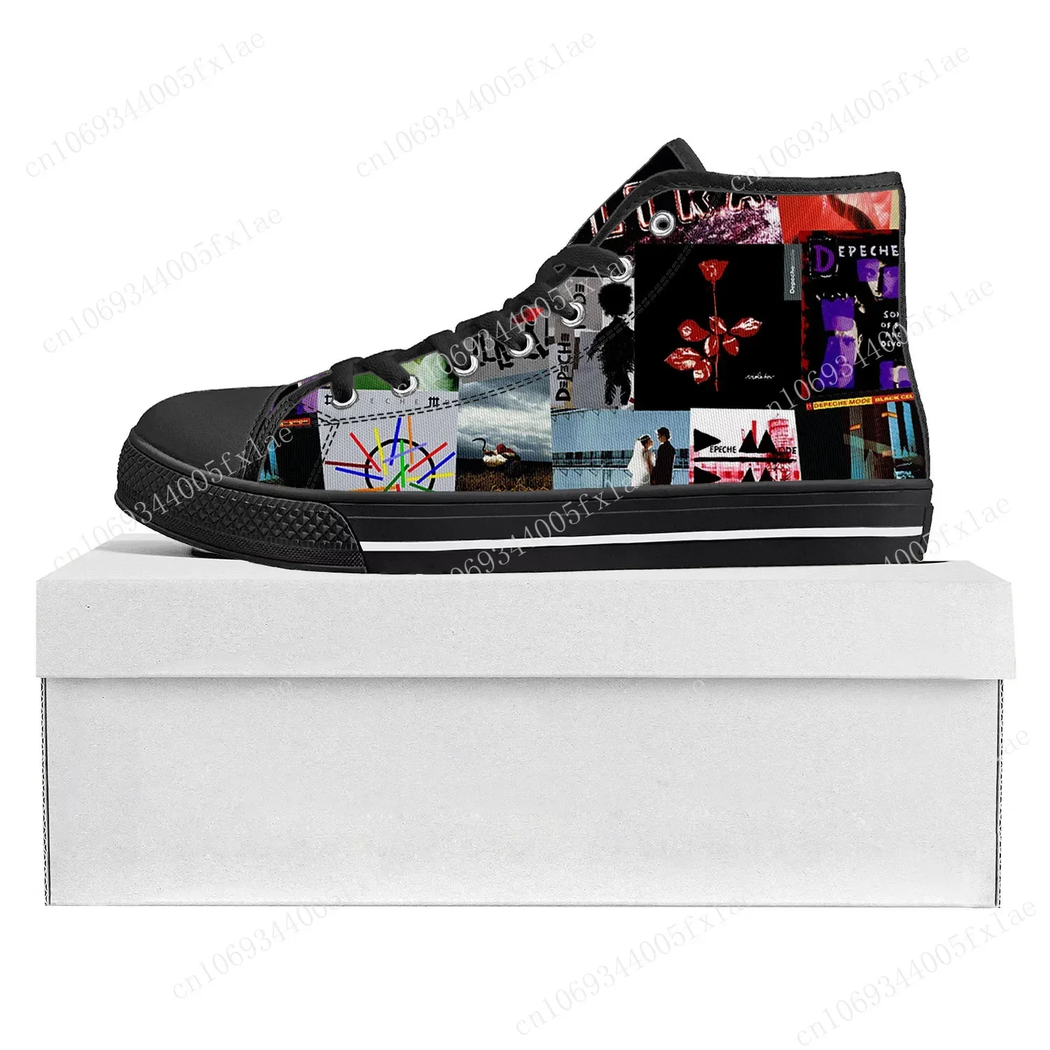 Depeche Rock Band Mode High Top High Quality Sneakers Mens Womens Teenager Canvas Sneaker Casual Couple Shoes Custom Shoe Black