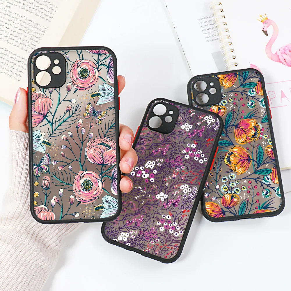 Etui odporne na wstrząsy na iPhone 13 Etui iPhone 11 kwiat unda iPhone 12 14 15 Pro Max 13 Mini 7 8 Plus 6s XR XS Max X SE2 pokrowiec