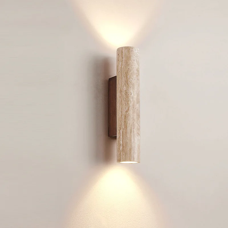 

High Quality Stone Wall Lamp Travertine Sconce Light With E27 Bulb for Bedroom Living Room