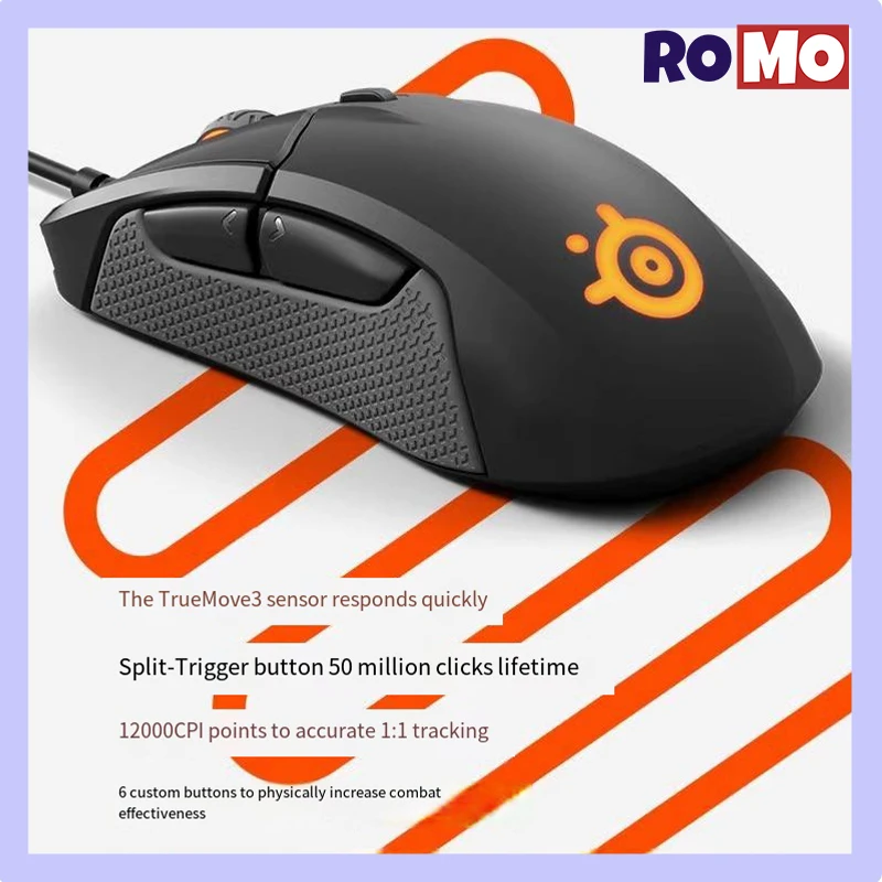 Imagem -06 - Steelseries-rato Gaming Rival 310 Rgb Leve Leve Ergonómico Baixa Latência Alta Frequência E-sports 1800 Dpi 1000hz