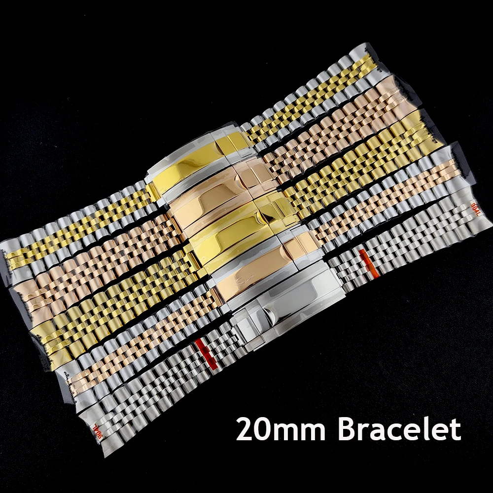 

20 мм высококачественный браслет из нержавеющей стали, складная пряжка из нержавеющей стали, серебро/золото/розовое золото, браслет, аксессуары для часов