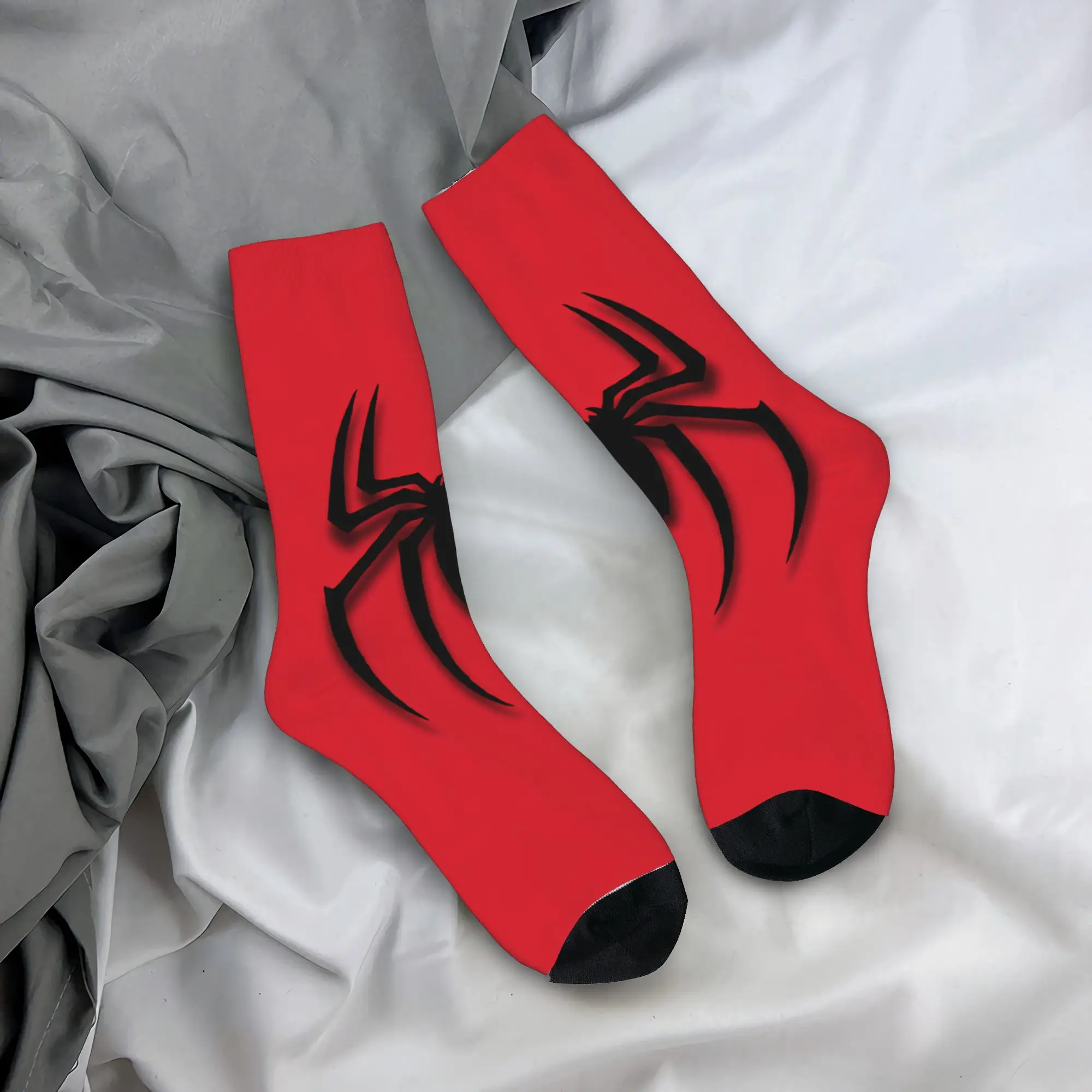 Unisex Men Socks Red Spider  Stockings Non Skid Warm Soft Socks Spring Leisure Graphic Outdoor Sports Socks